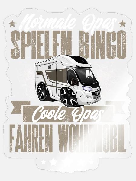 Opa Camping - Sticker Größe S (10 x 10 cm) - Transparent glänzend