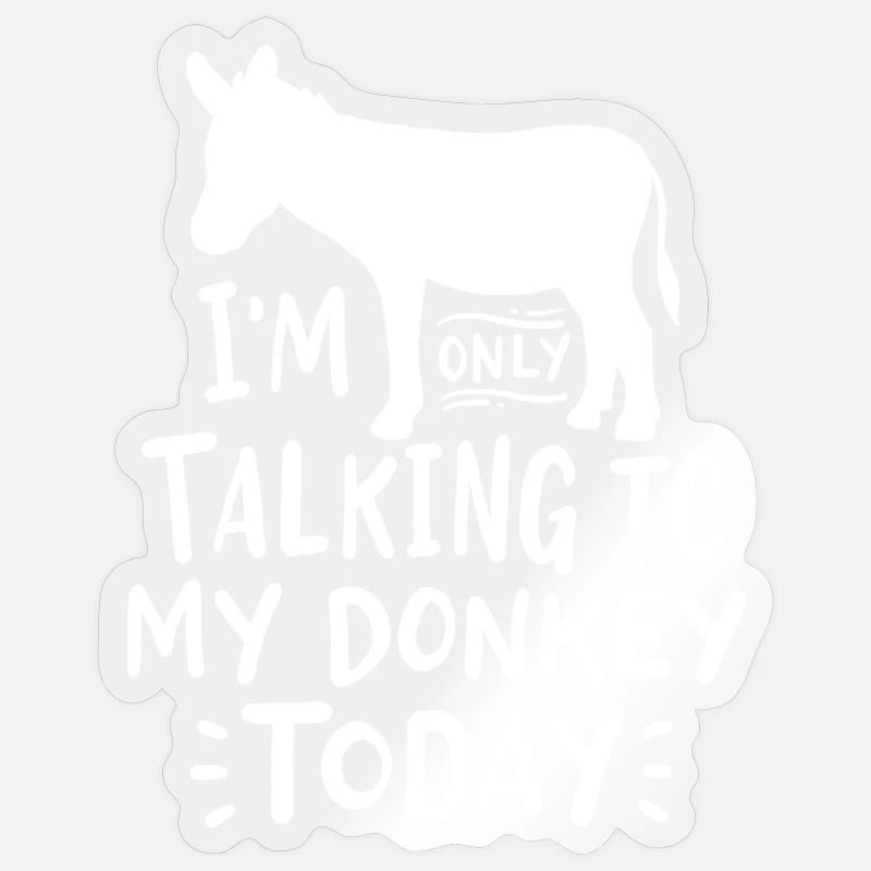 Âne - Sticker taille S (10 x 10 cm) - brillant transparent