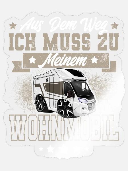 Camping Camper Wohnmobil - Sticker Größe S (10 x 10 cm) - Transparent glänzend