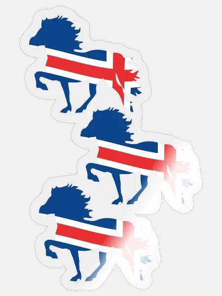 Islandpferd Flagge - Sticker Größe S (10 x 10 cm) - Transparent glänzend
