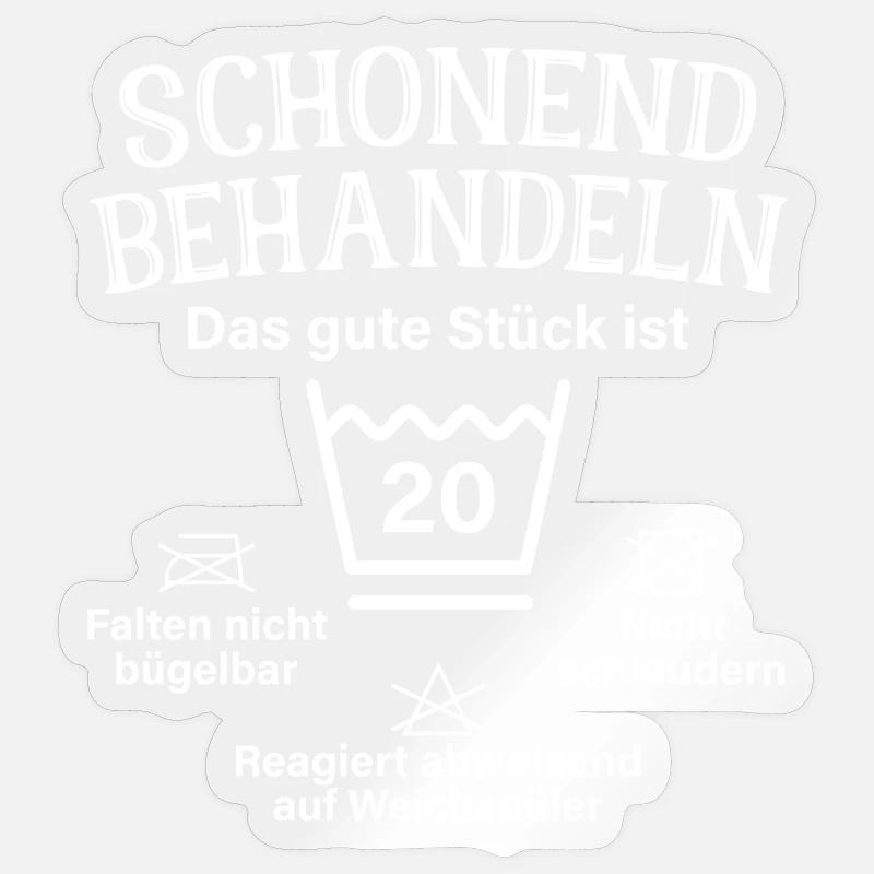Schonend Behandeln Zwanzig Geschenk 20. Geburtstag - Sticker Größe S (10 x 10 cm) - Transparent glänzend