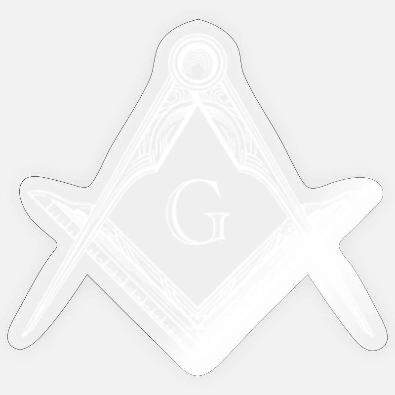 Masonic Symbol Angle & Circle Freemasonry - Sticker size S (10 x 10 cm) - transparent glossy