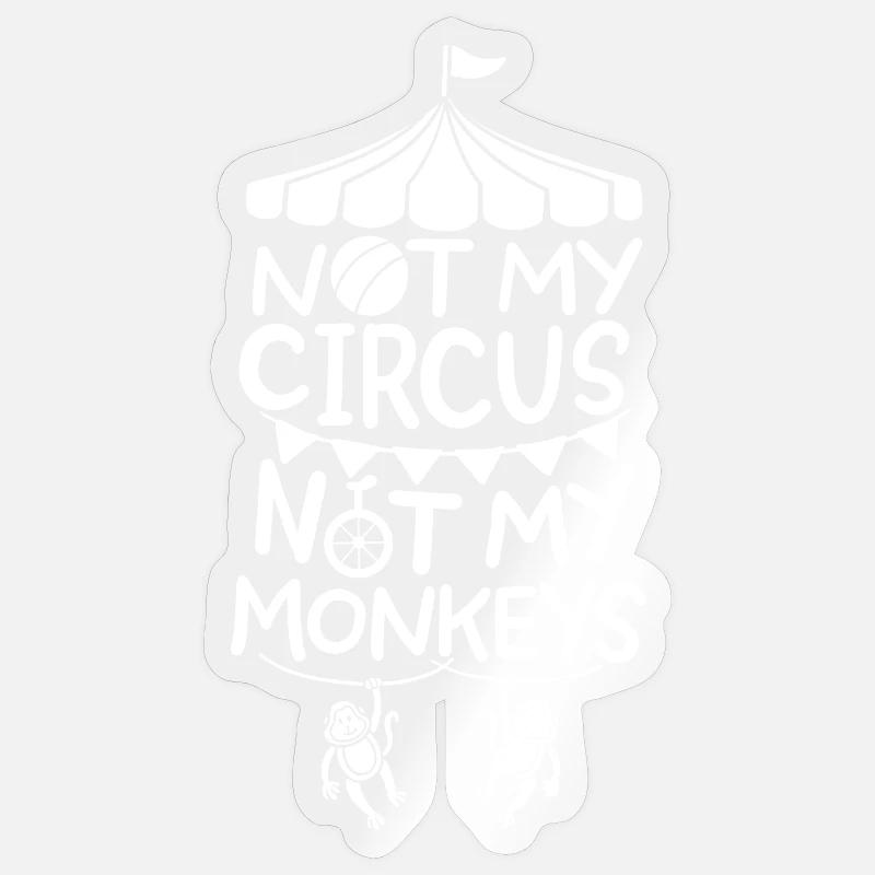 Cirque Singe Cirque - Sticker taille S (10 x 10 cm) - brillant transparent