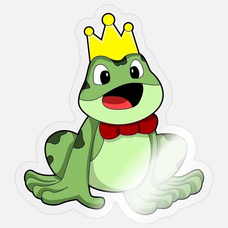 Frosch Krone - Sticker Größe S (10 x 10 cm) - Transparent glänzend
