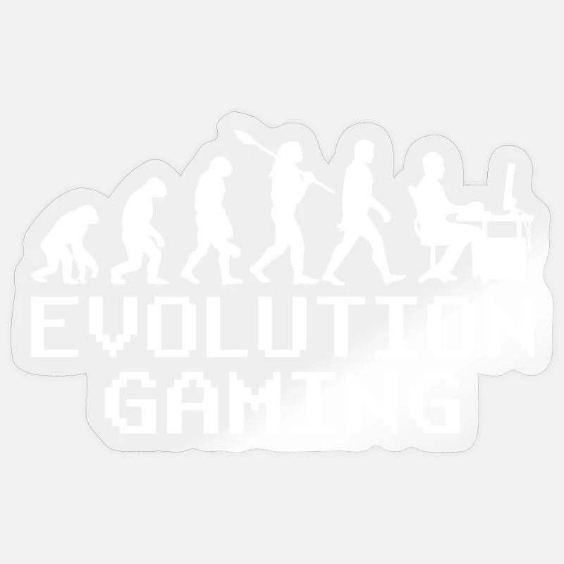 Pc Gaming Evolution - Sticker Größe S (10 x 10 cm) - Transparent glänzend