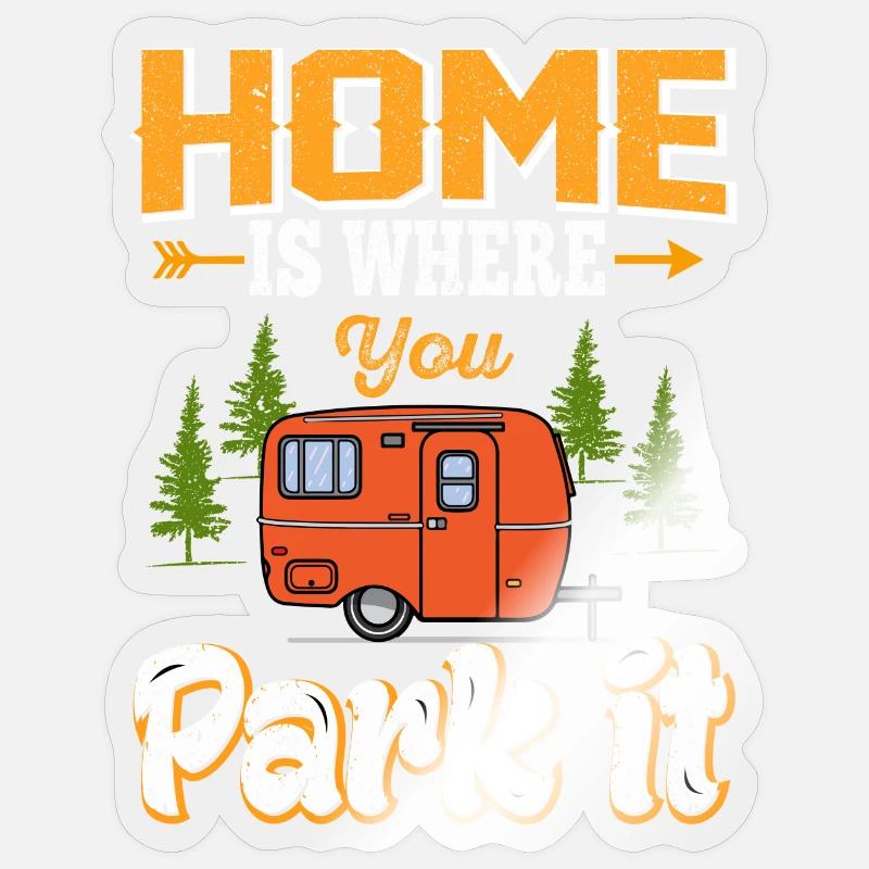 camping - Sticker size S (10 x 10 cm) - transparent glossy