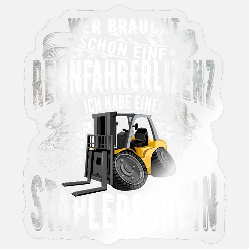 Staplerfahrer - Sticker Größe S (10 x 10 cm) - Transparent glänzend