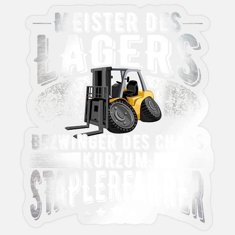 Staplerfahrer - Sticker Größe S (10 x 10 cm) - Transparent glänzend