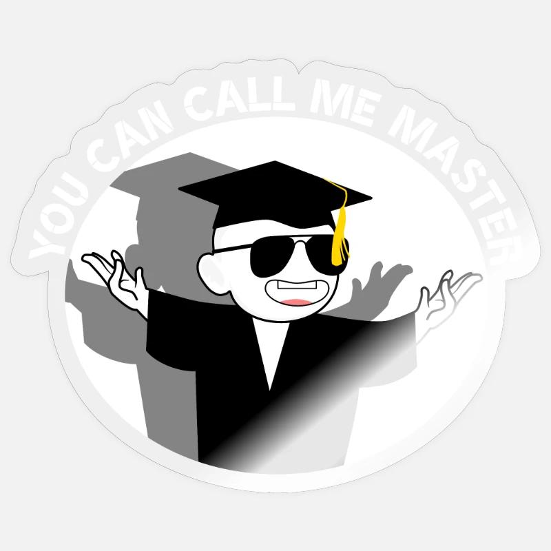 You Can Call Me Master Master Lächelnder Absolvent - Sticker Größe S (10 x 10 cm) - Transparent glänzend