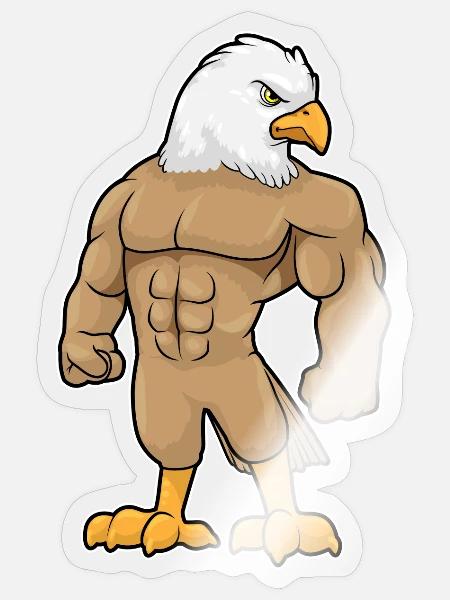 Falke Bodybuilder Bodybuilding Sport - Sticker Größe S (10 x 10 cm) - Transparent glänzend