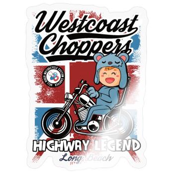 Westcoast Choppers Highway - Sticker Größe S (10 x 10 cm) - Transparent glänzend - Vorne