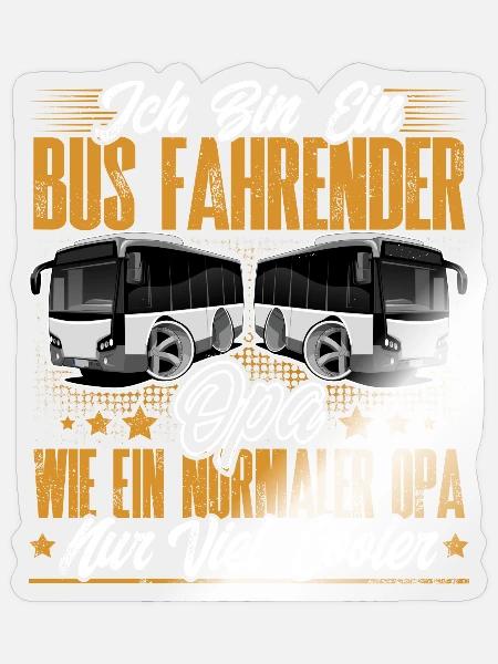 Busfahrer Opa - Sticker Größe S (10 x 10 cm) - Transparent glänzend
