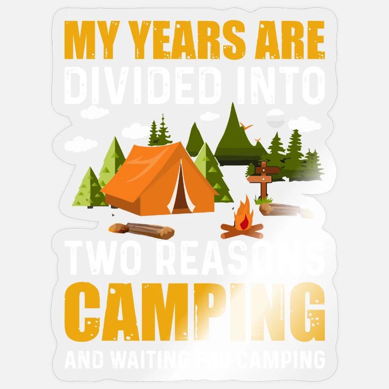Camping - Sticker size S (10 x 10 cm) - transparent glossy