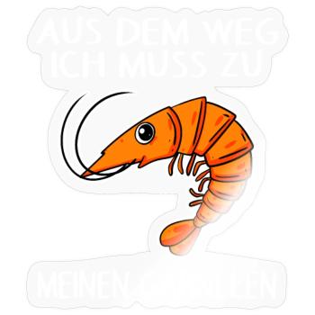 Garnele Garnelen Schrimp Meerestiere - Sticker Größe S (10 x 10 cm) - Transparent glänzend - Vorne
