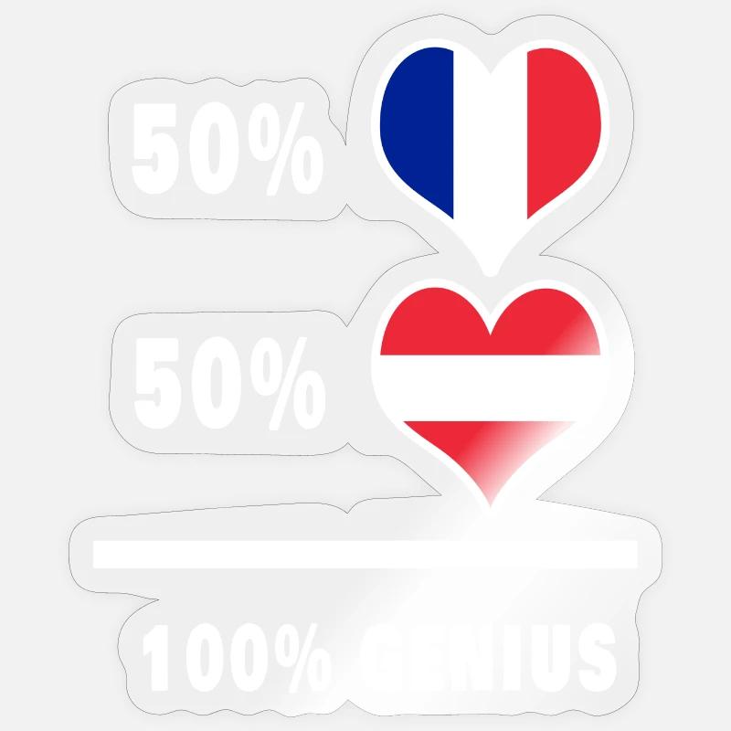 France and Austria Ingenious / Gift - Sticker size S (10 x 10 cm) - transparent glossy