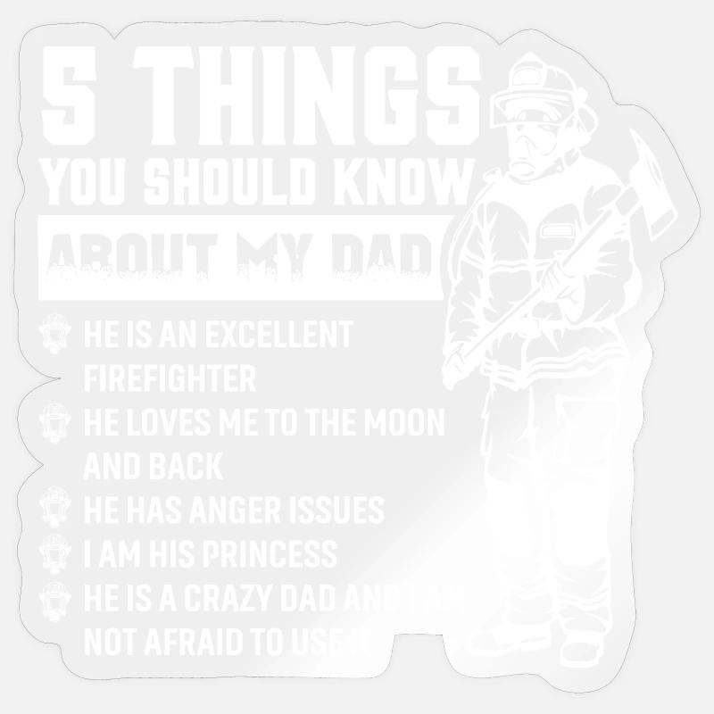 Pompier Papa - Sticker taille S (10 x 10 cm) - brillant transparent