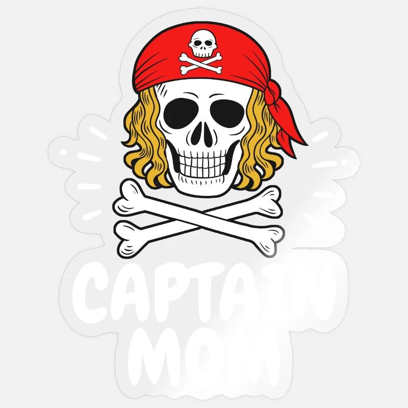 Pirate - Sticker taille S (10 x 10 cm) - brillant transparent