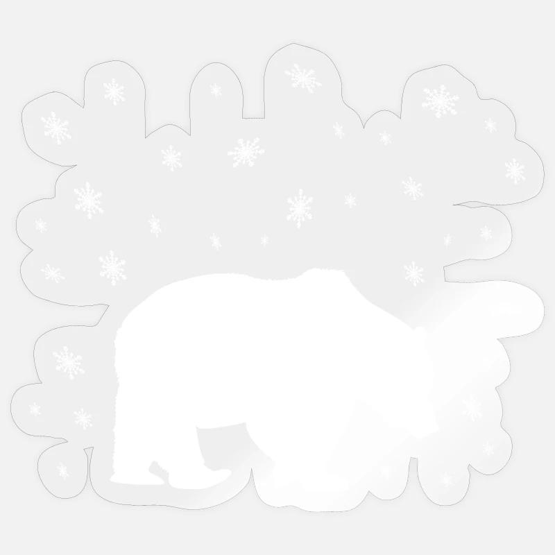Eisbär Im Schnee - Sticker Größe S (10 x 10 cm) - Transparent glänzend