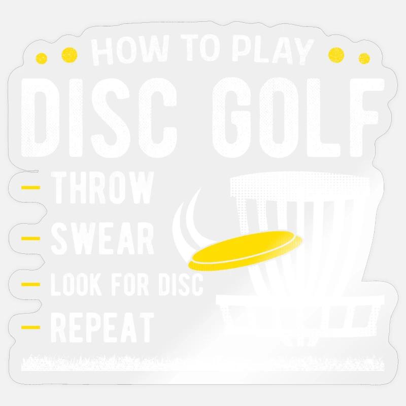 Disc Golf - Sticker Größe S (10 x 10 cm) - Transparent glänzend
