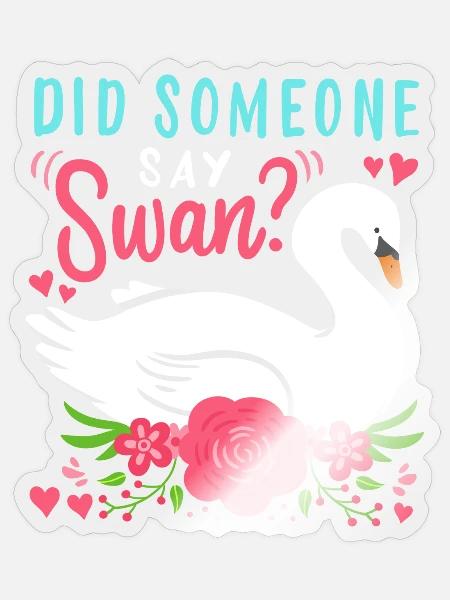 Schwäne Wasservögel Schwan - Sticker Größe S (10 x 10 cm) - Transparent glänzend