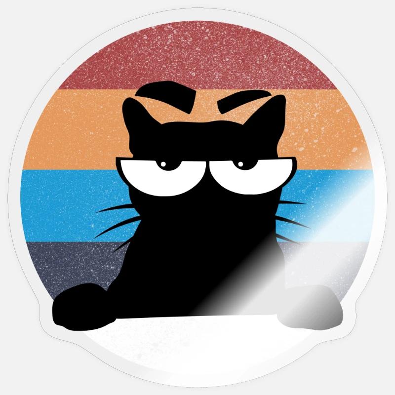 Grumpy Katze - Sticker Größe S (10 x 10 cm) - Transparent glänzend