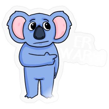 Koala lustig - Er war es - Sticker Größe S (10 x 10 cm) - Transparent glänzend - Vorne