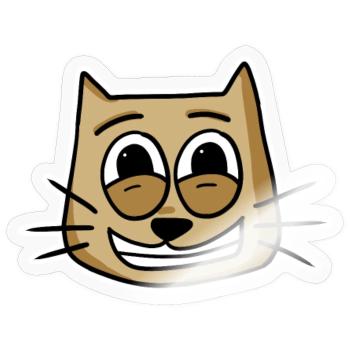 Katze Katzengesicht - Sticker Größe S (10 x 10 cm) - Transparent glänzend - Vorne