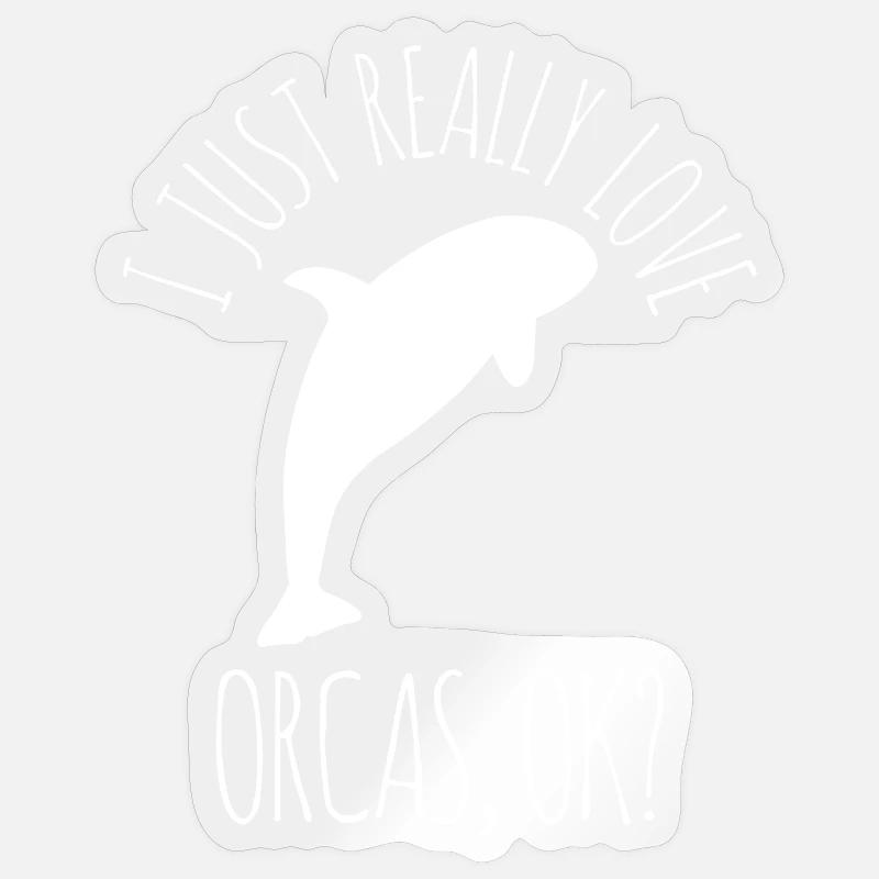 Orcas Wale - Sticker Größe S (10 x 10 cm) - Transparent glänzend