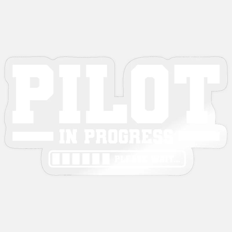 Student Pilot Flight School - Sticker size S (10 x 10 cm) - transparent glossy