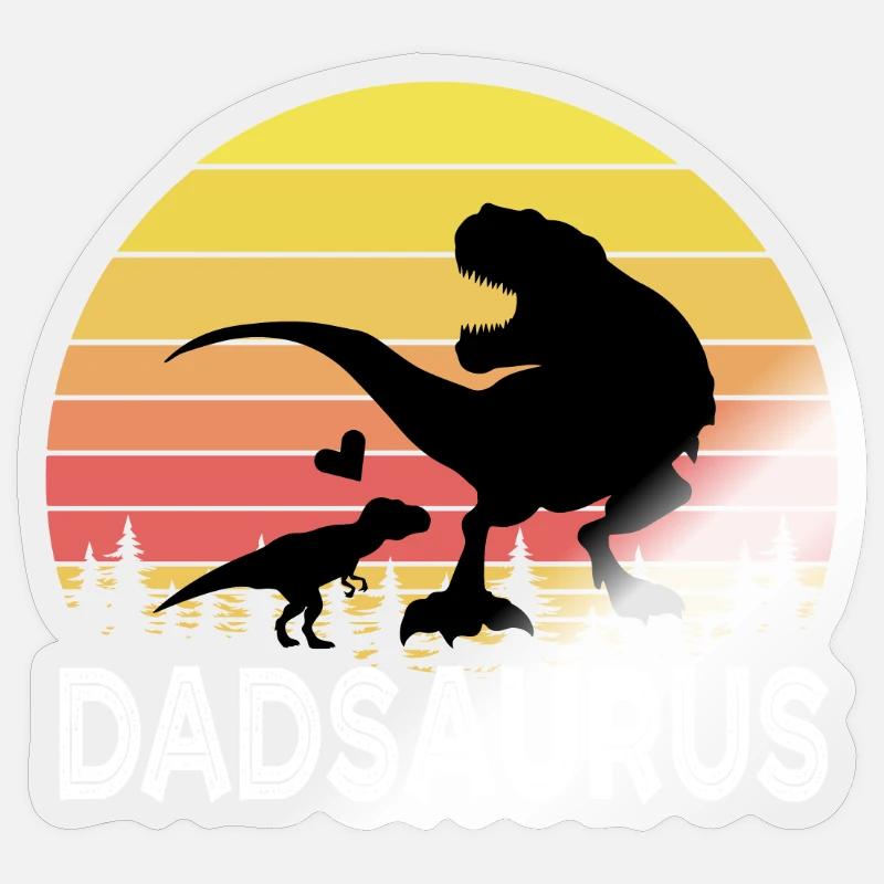 Papa T Rex - Sticker size S (10 x 10 cm) - transparent glossy