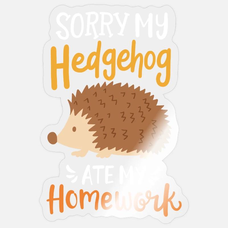 École d’élèves hérissons - Sticker taille S (10 x 10 cm) - brillant transparent
