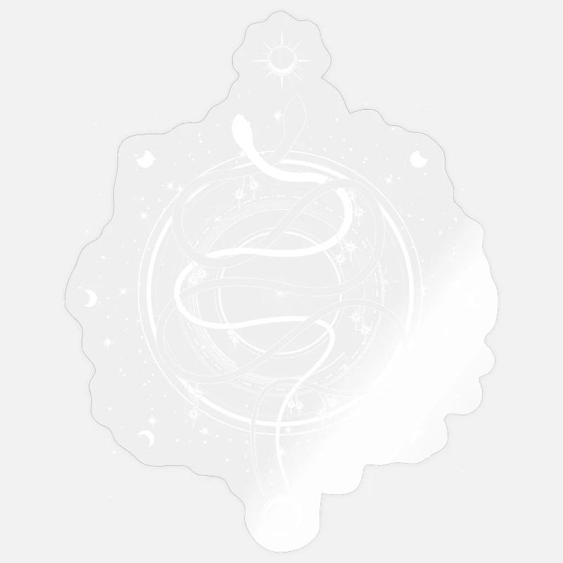 Serpents Lune Phase Occulte Wicca Goth Clothes - Sticker taille S (10 x 10 cm) - brillant transparent