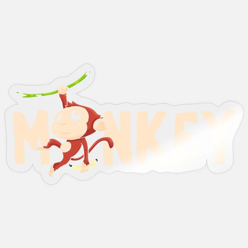 Monkey Primate Monkey - Sticker size S (10 x 10 cm) - transparent glossy