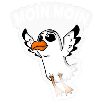 Moin Moin Baby Möwe - Sticker Größe S (10 x 10 cm) - Transparent glänzend - Vorne