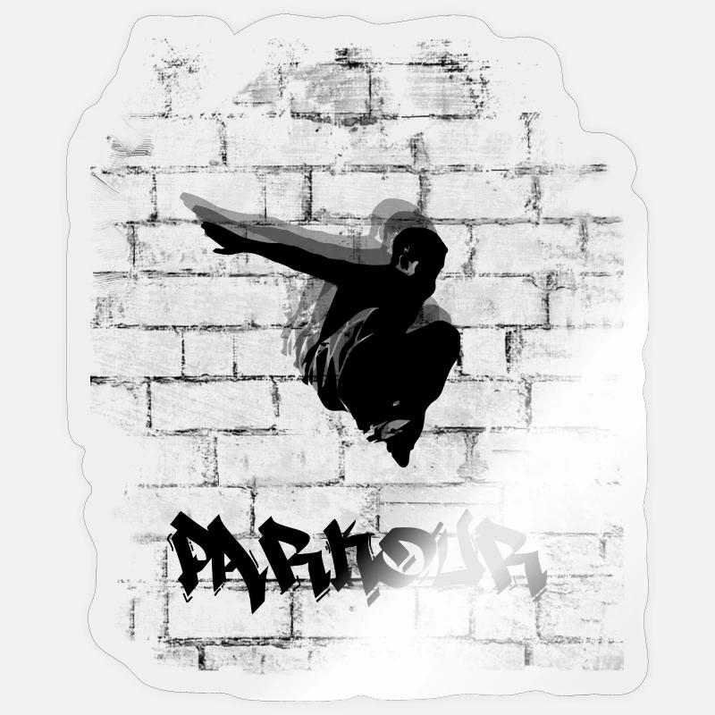Parkour - Sticker Größe S (10 x 10 cm) - Transparent glänzend