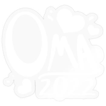 Oma 2022 - Werdende Oma - Sticker Größe S (10 x 10 cm) - Transparent glänzend - Vorne