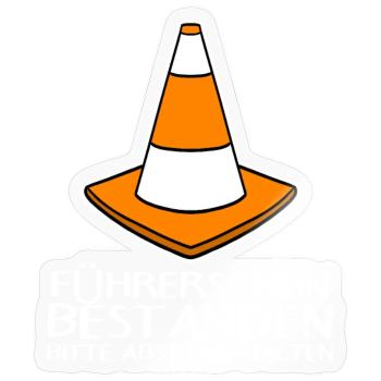 Führerschein Bestanden - Sticker Größe S (10 x 10 cm) - Transparent glänzend - Vorne