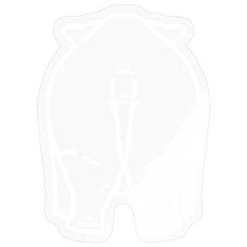 Nashorn Hintern - Sticker Größe S (10 x 10 cm) - Transparent glänzend - Vorne