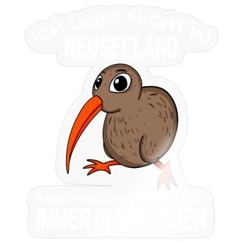 Kiwi Neuseeland - Sticker Größe S (10 x 10 cm) - Transparent glänzend - Vorne
