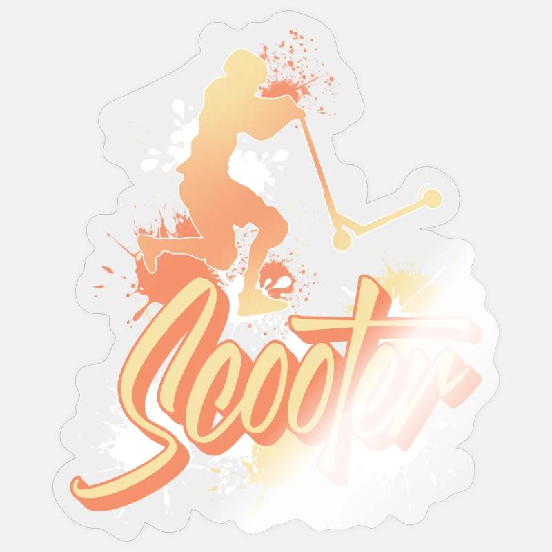 Scooter Tretroller E-Scooter Sticker Größe S (10 x 10 cm)