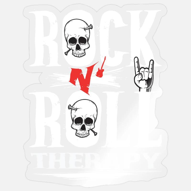 Rock n Roll terapi Sticker størrelse S (10 x 10 cm)