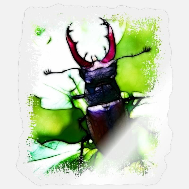 Hirschkäfer - Sticker Größe S (10 x 10 cm) - Transparent glänzend