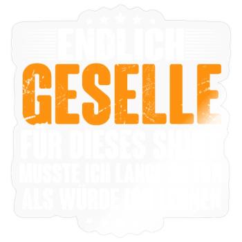 Geselle Gesellenprüfung - Sticker Größe S (10 x 10 cm) - Transparent glänzend - Vorne
