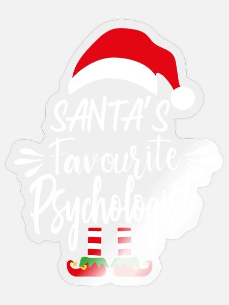 Santas Lieblingspsychologe - Sticker Größe S (10 x 10 cm) - Transparent glänzend
