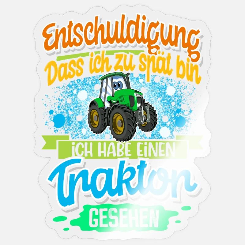 Traktor Lustiger Spruch Kinder - Sticker Größe S (10 x 10 cm) - Transparent glänzend