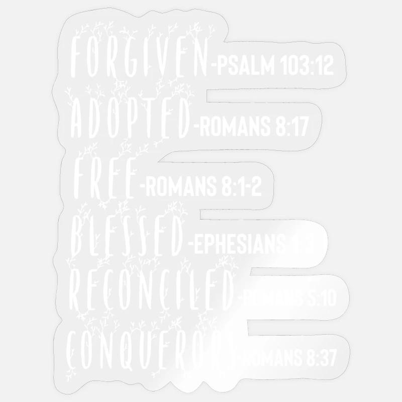 Verset biblique du Saint- - Sticker taille S (10 x 10 cm) - brillant transparent
