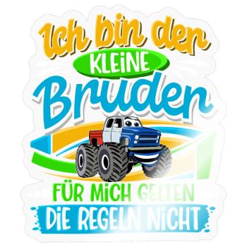 Kleiner Bruder Monstertruck - Sticker Größe S (10 x 10 cm) - Transparent glänzend - Vorne