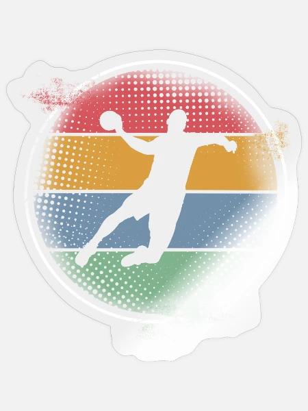 Handball - Sticker Größe S (10 x 10 cm) - Transparent glänzend