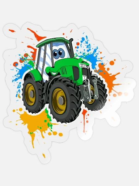 Traktor - Sticker Größe S (10 x 10 cm) - Transparent glänzend