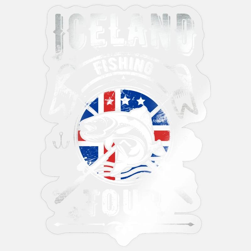 Excursion de pêche en Islande Sticker taille S (10 x 10 cm)